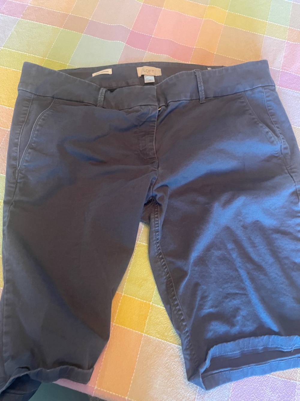 LOFT blueish gray color  Cotton Chino Shorts